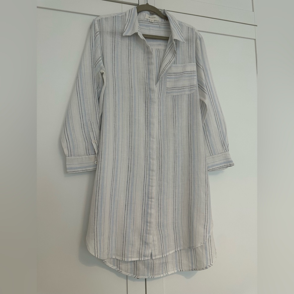 Vince Camuto Striped Button-Up Shirt Dress size M - Picture 5 of 6